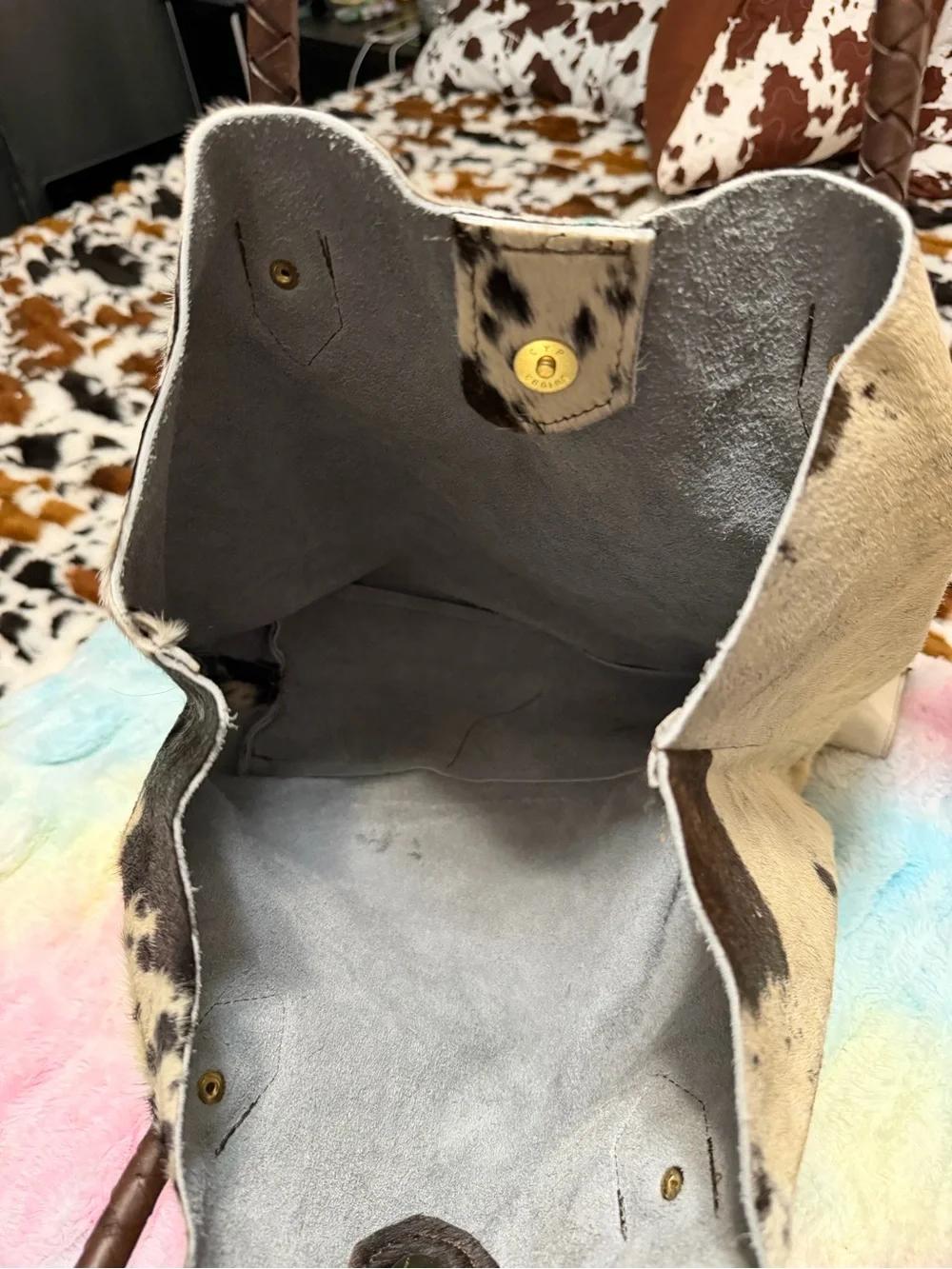 Leather Cow Hide Tote